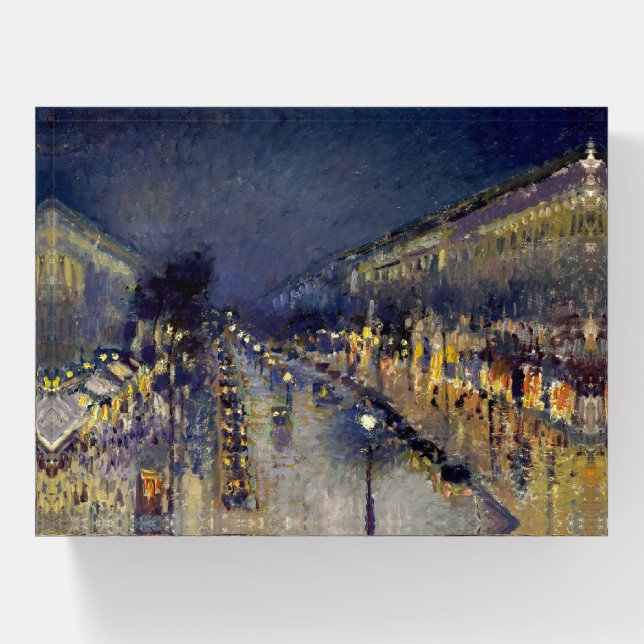Camille Pissarro - Boulevard Montmartre at Night Paperweight (Front)