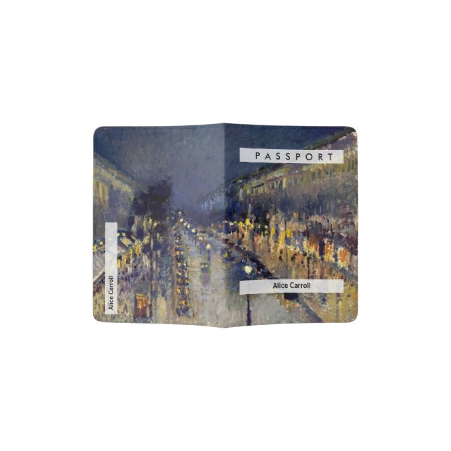 Camille Pissarro - Boulevard Montmartre at Night Passport Holder (Opened)