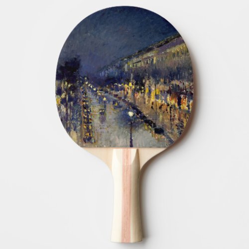 Camille Pissarro _ Boulevard Montmartre at Night Ping Pong Paddle