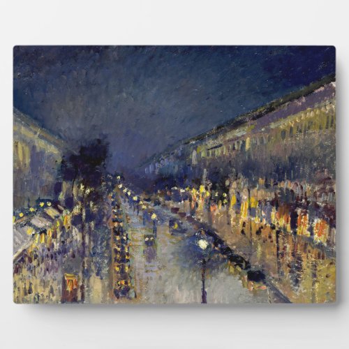 Camille Pissarro _ Boulevard Montmartre at Night Plaque