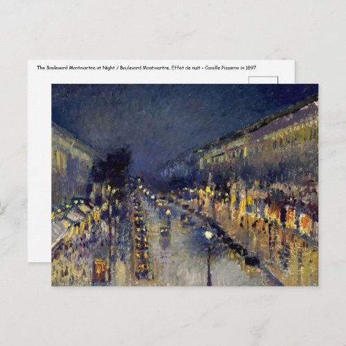 Camille Pissarro _ Boulevard Montmartre at Night Postcard