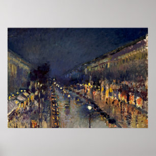 Camille Pissarro Boulevard Montmartre at Night Poster