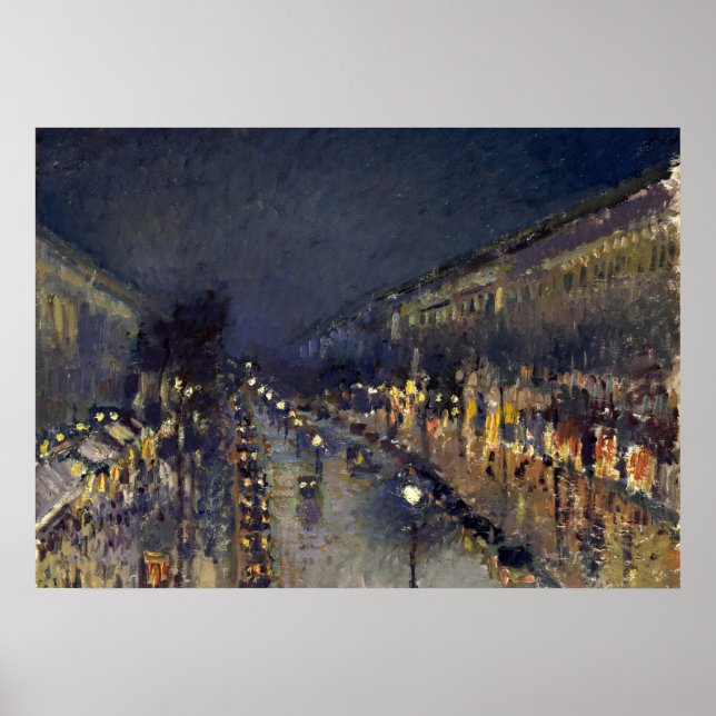 Camille Pissarro Boulevard Montmartre at Night Poster (Front)