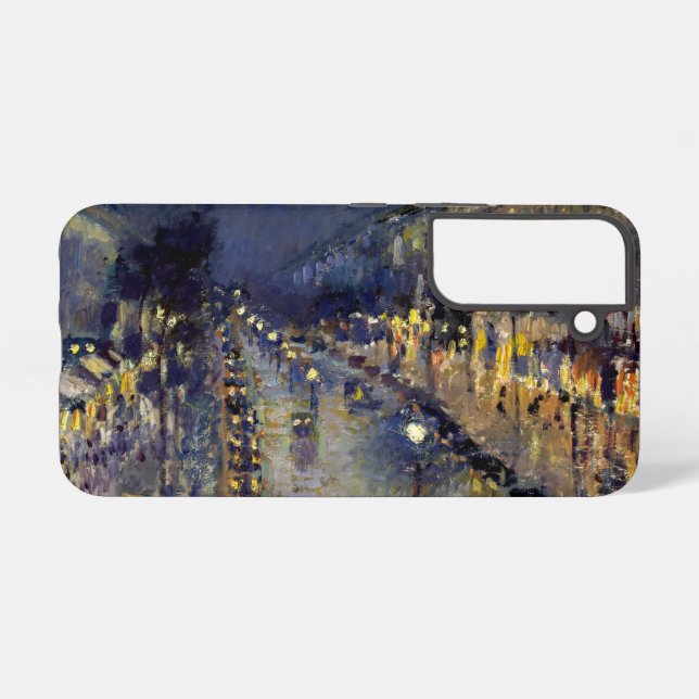 Camille Pissarro - Boulevard Montmartre at Night Samsung Galaxy Case (Back Horizontal)
