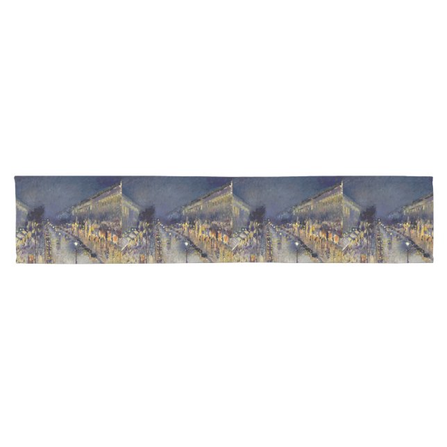 Camille Pissarro - Boulevard Montmartre at Night Short Table Runner (Horizontal)
