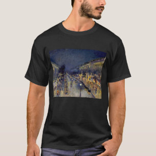 Camille Pissarro - Boulevard Montmartre at Night T-Shirt