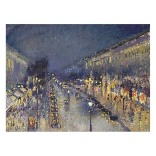 Camille Pissarro _ Boulevard Montmartre at Night Tablecloth