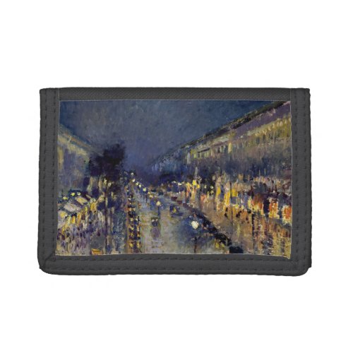 Camille Pissarro _ Boulevard Montmartre at Night Trifold Wallet