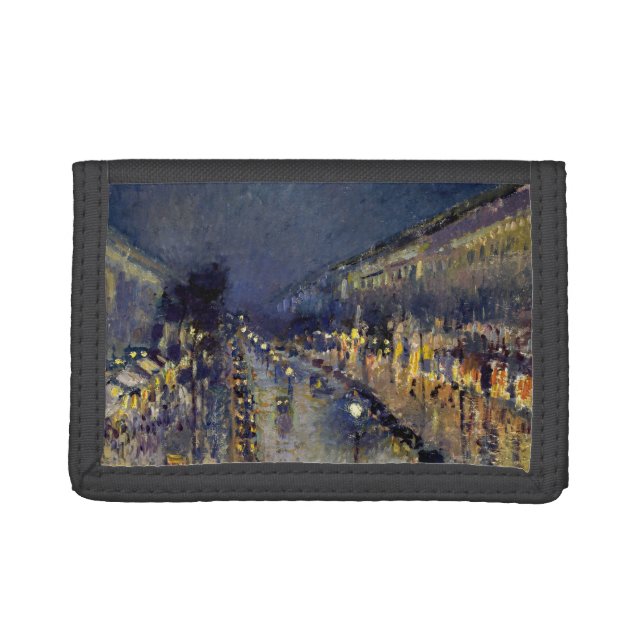 Camille Pissarro - Boulevard Montmartre at Night Trifold Wallet (Front)