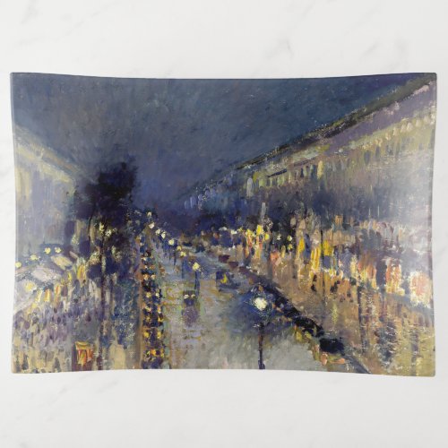 Camille Pissarro _ Boulevard Montmartre at Night Trinket Tray