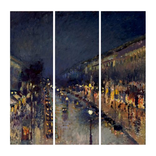 Camille Pissarro Boulevard Montmartre at Night Triptych