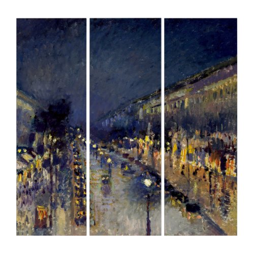 Camille Pissarro _ Boulevard Montmartre at Night Triptych