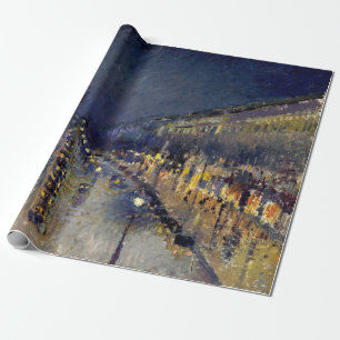 Camille Pissarro - Boulevard Montmartre at Night Wrapping Paper