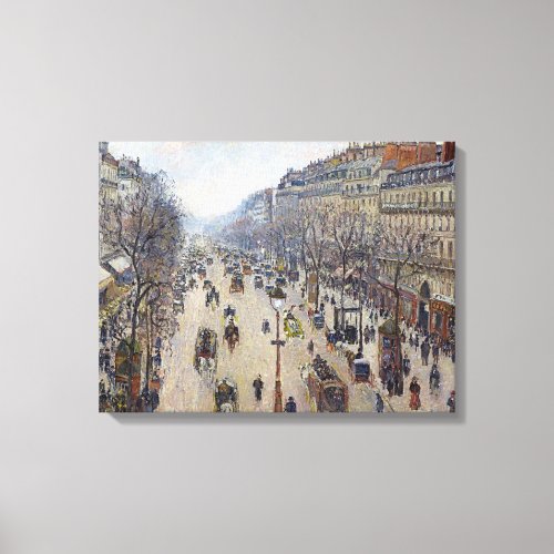 Camille Pissarro _ Boulevard Montmartre morning Canvas Print