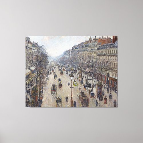 Camille Pissarro Boulevard Montmartre morning clou Canvas Print