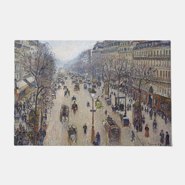 Camille Pissarro - Boulevard Montmartre, morning Doormat (Front)