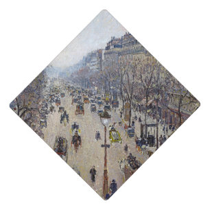 Camille Pissarro - Boulevard Montmartre, morning Graduation Cap Topper