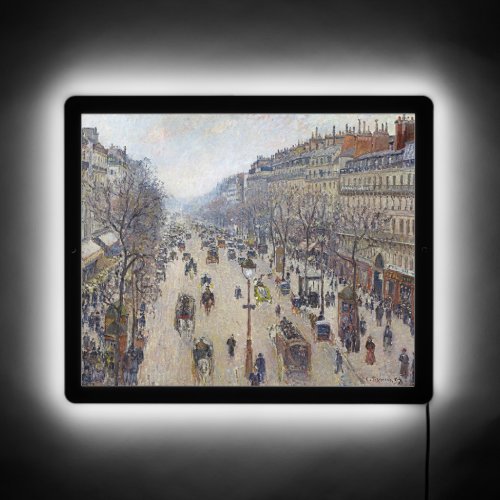 Camille Pissarro _ Boulevard Montmartre morning LED Sign