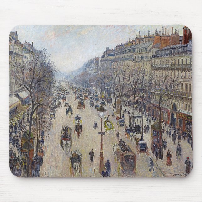 Camille Pissarro - Boulevard Montmartre, morning Mouse Pad (Front)