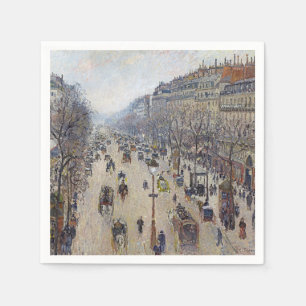 Camille Pissarro - Boulevard Montmartre, morning Napkins