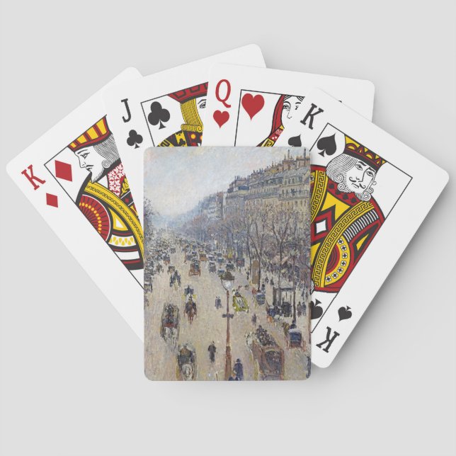 Camille Pissarro - Boulevard Montmartre, morning Poker Cards (Back)