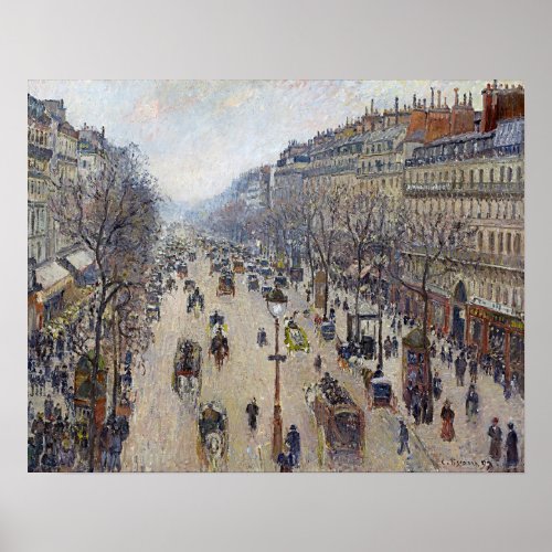 Camille Pissarro _ Boulevard Montmartre morning Poster