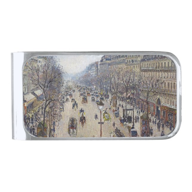 Camille Pissarro - Boulevard Montmartre, morning Silver Finish Money Clip (Front)