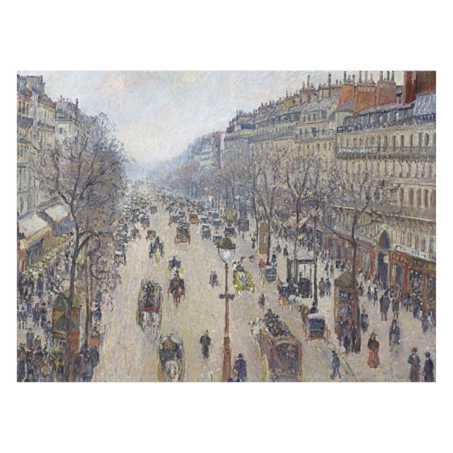 Camille Pissarro - Boulevard Montmartre, morning Tablecloth (Front (Horizontal))
