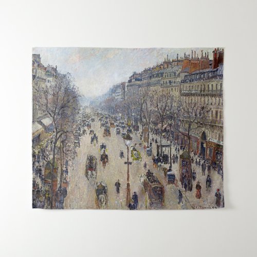Camille Pissarro _ Boulevard Montmartre morning Tapestry