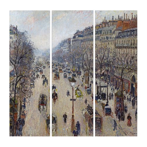 Camille Pissarro _ Boulevard Montmartre morning Triptych