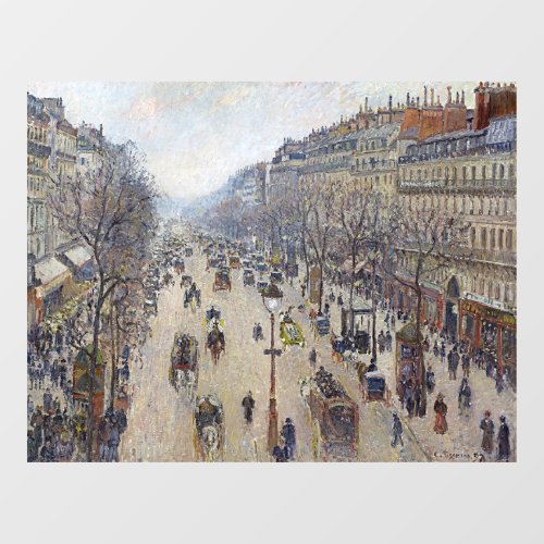Camille Pissarro _ Boulevard Montmartre morning Window Cling