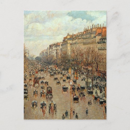 Camille Pissarro Boulevard Montmartre Painting Postcard