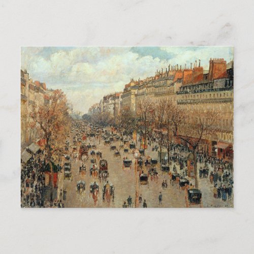 Camille Pissarro Boulevard Montmartre Painting Postcard