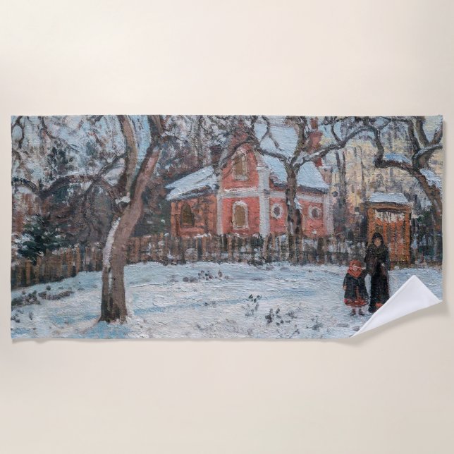 Camille Pissarro - Chataigniers a Louvecienne Beach Towel (Front)