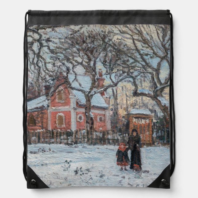 Camille Pissarro - Chataigniers a Louvecienne Drawstring Bag (Front)