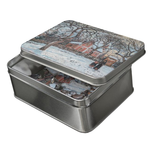 Camille Pissarro - Chataigniers a Louvecienne Jigsaw Puzzle (Lid Open)