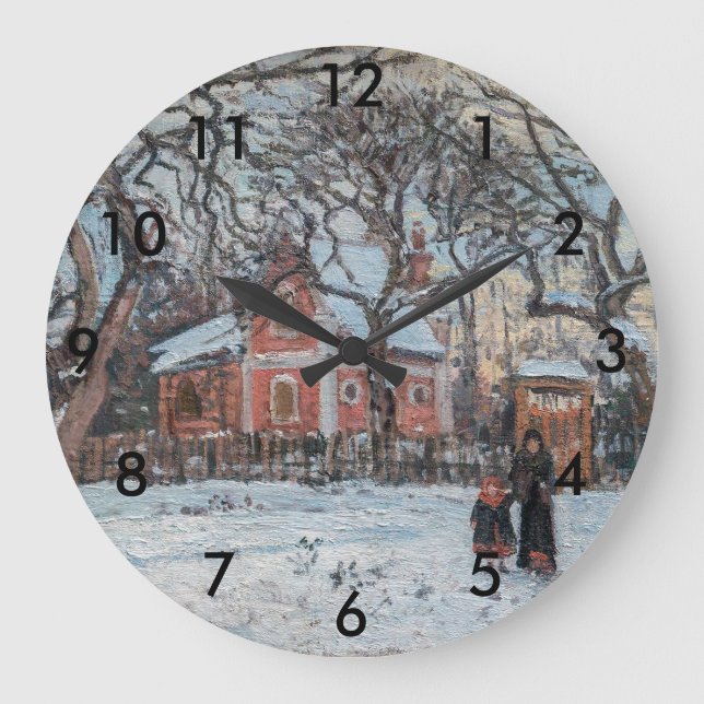 Camille Pissarro - Chataigniers a Louvecienne Large Clock (Front)
