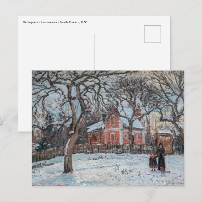 Camille Pissarro - Chataigniers a Louvecienne Postcard (Front/Back)