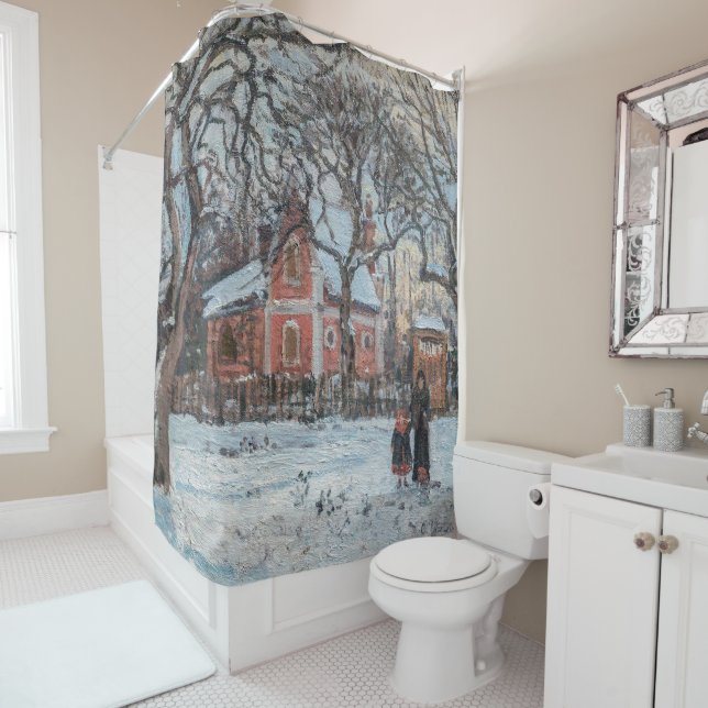 Camille Pissarro - Chataigniers a Louvecienne Shower Curtain (In Situ)