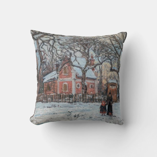 Camille Pissarro - Chataigniers a Louvecienne Throw Pillow (Front)
