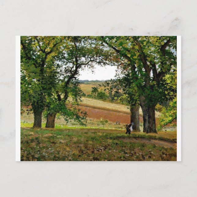 Camille Pissarro - Chestnut Trees @ Osny 1873 Oil Postcard (Front)