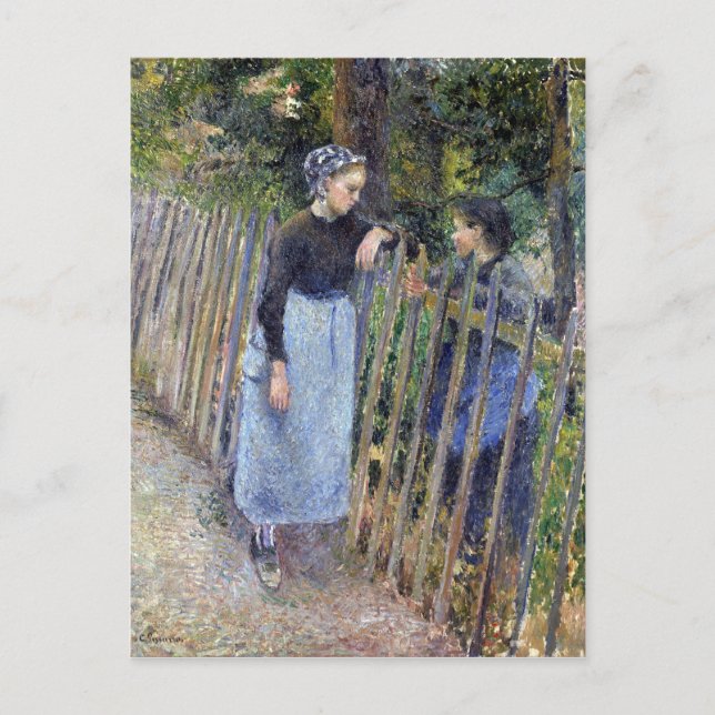 Camille Pissarro Conversation Postcard (Front)