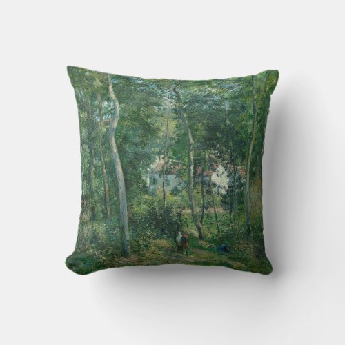 Camille Pissarro Edge of Woods Near LHermitage Throw Pillow