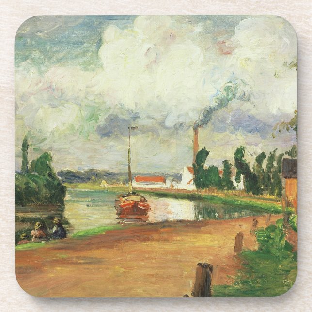 Camille Pissarro | Fishermen on the Banks of the O Drink Coaster (Front)