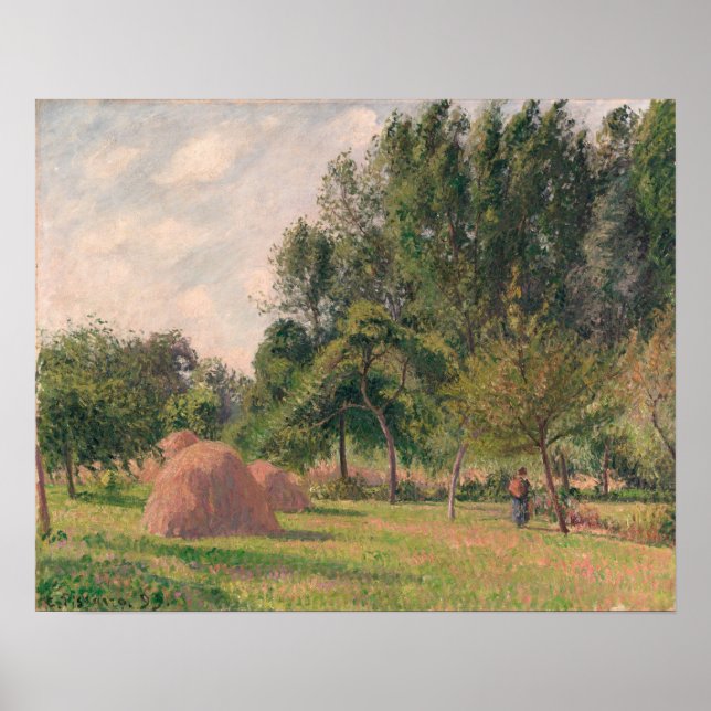 Camille Pissarro | Haystacks, Morning, Eragny Poster (Front)