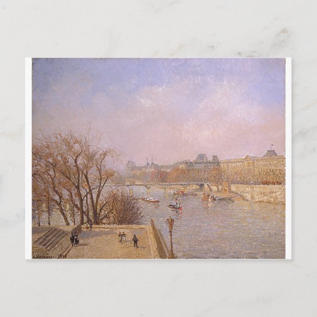 Camille Pissarro - Louvre Morning 1901 oil canvas Postcard (Front)