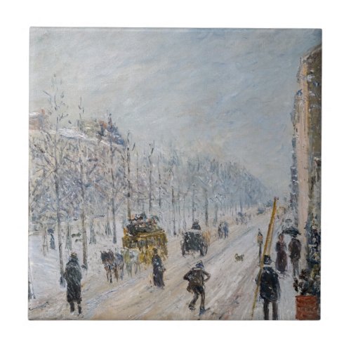 Camille Pissarro _ Outer Boulevards Snow Effect Ceramic Tile