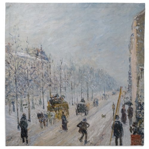 Camille Pissarro _ Outer Boulevards Snow Effect Cloth Napkin