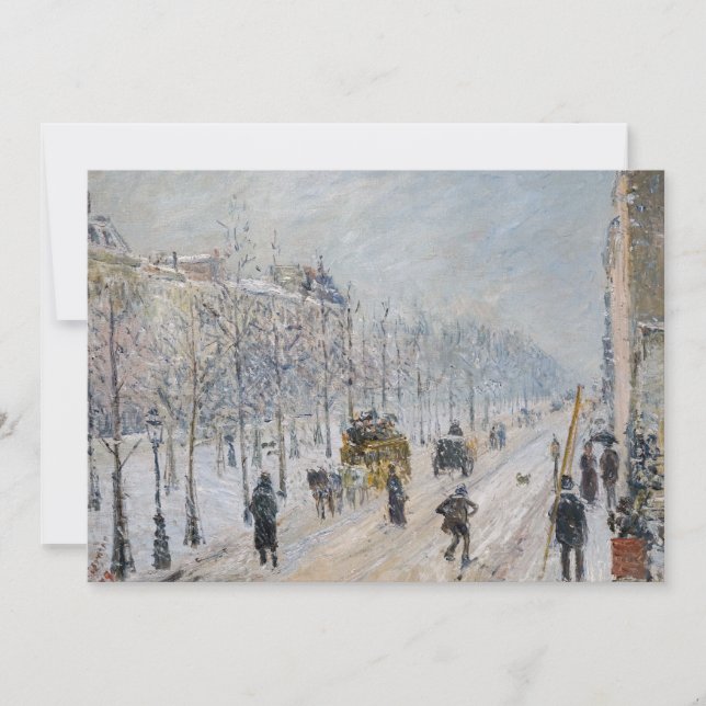 Camille Pissarro - Outer Boulevards, Snow Effect Invitation (Front)