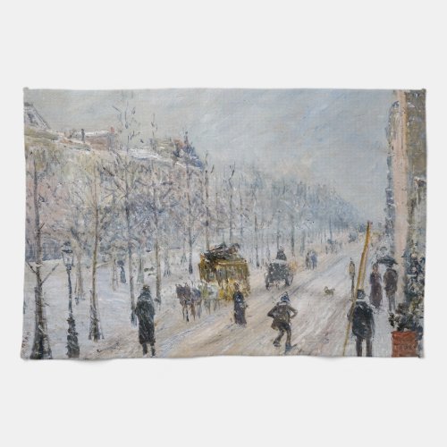 Camille Pissarro _ Outer Boulevards Snow Effect Kitchen Towel